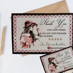 Makeup Cards With Custom Name, Poshmark Cards, Thank You Cards